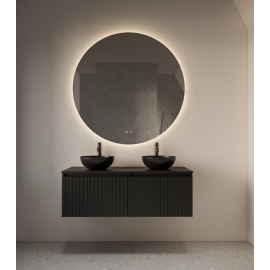 Spiegel LED 80 cm rond Oko dimmer, touch bediening en spiegelverwarming GD