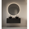 Spiegel LED 120 cm rond Oko dimmer, touch bediening en spiegelverwarming GD