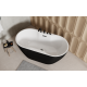 Vrijstaand bad BG-295 zwart glans 150x80 cm met afvoer click clack