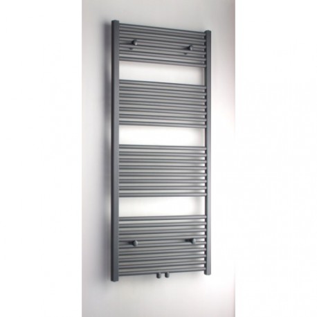 Handdoekradiator 140x50 cm Sanitrend Grijs Metallic Recht 628 W met midden aansl. 1572572