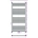 Handdoekradiator 120x60 cm Sanitrend Wit Recht 617 W met midden aansl. 1.57483.2